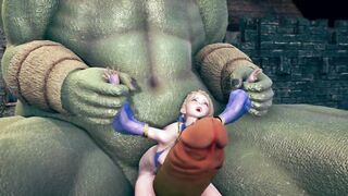 Giant moster fucked the booty dancer