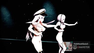 mmd r18 Rias and Enterprise big tis erotic love BDSM play 3d hentai AI bot