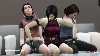 Resident evil - Lesbian Parody - Ada Wong, Jill Valentine and Claire Redfield