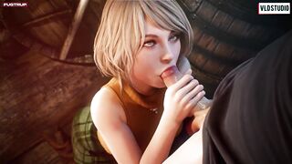 Resident Evil 4 Ashley Graham Blowjob for Leon Hentai 3D
