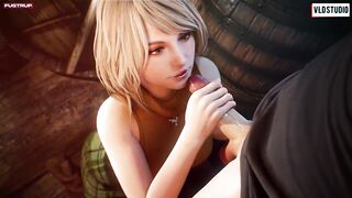 Resident Evil 4 Ashley Graham Blowjob for Leon Hentai 3D