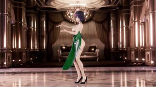 Honkai Impact Mei Raiden Sex and Dance Dark Green Apron Color Edit Smixix
