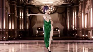 Honkai Impact Mei Raiden Sex and Dance Dark Green Apron Color Edit Smixix