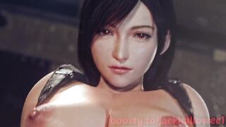 Tifa jerks his dick off with his feet