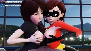 Step Aunt Cass and Helen Parr Hard Rough Sex - Elastigirl Anal Double Penetration (Anal Creampie, Hard Anal Sex) by Save