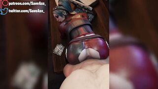 Harley Quinn Delicious doggy style penetration, Rich Hard Sex (3D HENTAI UNCENSORED) by SaveAss