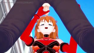 Asuka Handjob and Blowjob : Neon Genesis Evangelion Hentai Parody