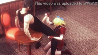 Karin sf cosplay having sex with a man in hentai animation video