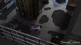 Titans - Raven X Starfire Lesbian Fuck in abandoned Factory - 3D Animation