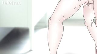 Ochako Uraraka With Ponytails washes in the bathroom, but Midoriya overhears ! Hentai 2d ( Cartoon )