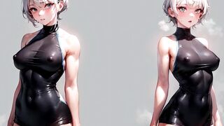 [4K] AI Hentai Arts #9 — Beautiful Fitness Girl, White Hair, Solo