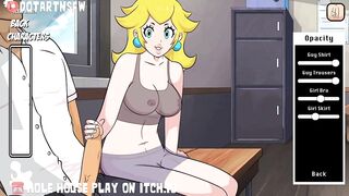 Princess Peach Fingering And Squirting The HandJob CumShot - Hole House Compilation