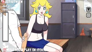 Princess Peach Fingering And Squirting The HandJob CumShot - Hole House Compilation