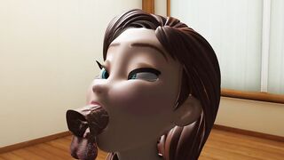 3D Anna from frozen blowjob (no sound)