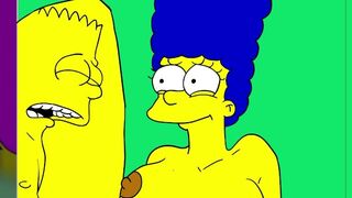 Marge Simpson and her son Bart are fucking