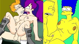 Marge Simpson and her son Bart are fucking
