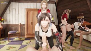 Tifa x Aerith threesome - Final Fantasy7 Remake (Auxtasy)