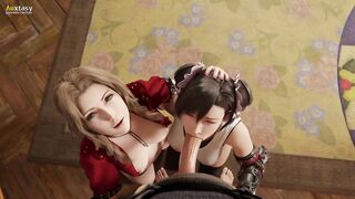 Tifa x Aerith threesome - Final Fantasy7 Remake (Auxtasy)