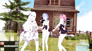 【KKS／MMD】"Masked bitcH" 拉姆 愛蜜莉雅 雷姆【Re:ゼロから始める異世界生活】