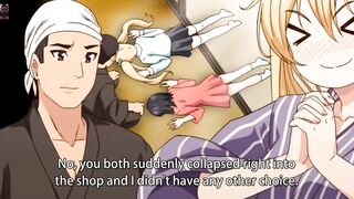Two cute virgin lesbian shopkeepers with big boods and big ass with big dick hentai anime sex