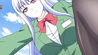Lose virginity on roof of school sexy virgin girl big boobs and huge ass first time sex anime hentai