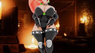 bowsette plays with my masculine nipples.