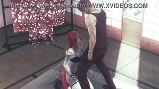 Katarina lol cosplay hentai having sex with a man in gameplay
