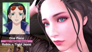 One Piece - Robin × Tight Jeans × Restaurant - Lite Version