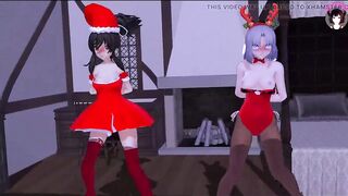 2 Cute Girls Dance + Rough BDSM Sex (3D HENTAI)