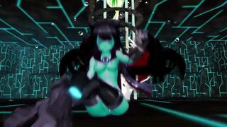 Kancolle Light Cruiser Demon Hentai Nude Dance Monster Girl MMD 3D Dark Green Body Color Edit Smixix
