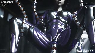 Battle angel Alita with mechanical tentacl