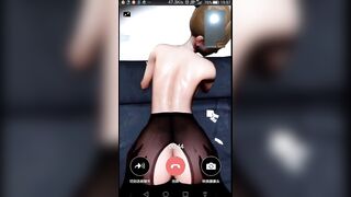 Cheating wife video call to her husban while have sex with another one -Hentai 3D Uncensored V309