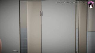 Jerking Off in a Public Toilet - Girl Decided Too (3D HENTAI)