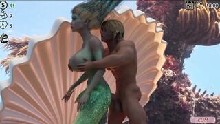 Fucking the mermaid deep in her cunt