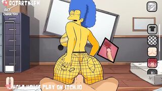 Marge Simpson Big Ass Gets Creampied Reverse Cowgirl In Fishnets - Hole House