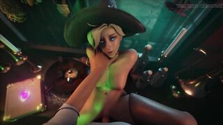 Xordel Mercy intense anal sex in Halloween hot tasty witch swallowing big dick up her tight ass intense sex cum inside gaping