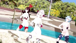 Genshin Impact: 【MMD Dance】Con Calma (Noelle, Amber, Eula).
