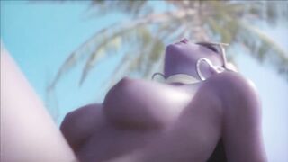 Xordel Widowmaker Beach intense anal riding on the beach hot tasty big ass enjoying big cock with her lover on her hot vacation