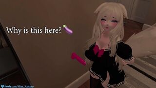 Click for Sexy Content! Catgirl Kanako finds wild dildo! Vtuber gets lewd with dildo!