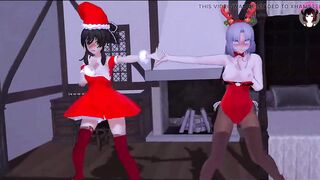 2 Cuties Dancing + Threesome Sex (3D HENTAI)