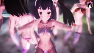 K-On! - Full Team - Sexy Nude Dance (3D HENTAI)