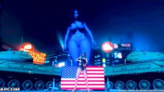 4th of July Celebration (Giantess Boobs and Guns)