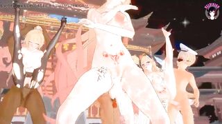 Full Nude Dance + Dildo Fucking (Orgy In The Background) (3D HENTAI)