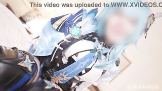 Genshin Impact Eula Lawrence Cosplay | milking all your jizz with her thighs and snatch hentai video