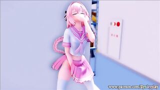 Futa masturbates while listening to her work friends fuck, she can't resist and cums