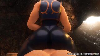 Chun Li of fortnite suck big cock whit deepthroat and squirt cum in her mouth