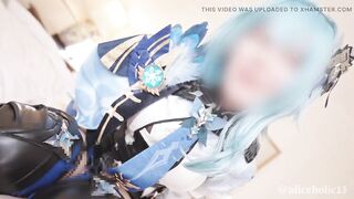 Aliceholic13 Genshin Impact Eula Lawrence Cosplay milking all your jizz with her thighs and snatch hentai video