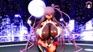 Taimanin - Sexy Teen With Huge Tits Dancing + Gradual Undressing (3D HENTAI)