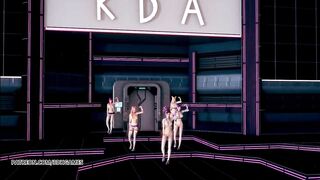 MMD Dreamcatcher - SCREAM Naked Dance Ahri Akali Kaisa Evelynn Seraphine KDA 3D Erotic Dance