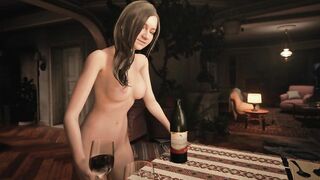 Resident Evil 8 - Prettier than Lady Dimitrescu - Mia Winters - Peeping Naked Wife while Cooking